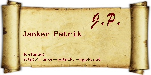Janker Patrik névjegykártya
